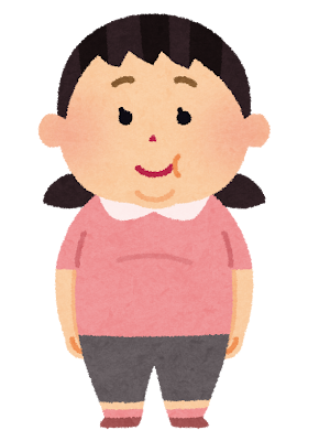 小太りの女の子のイラスト