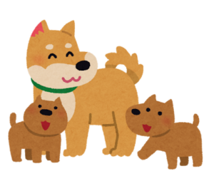 犬の親子のイラスト