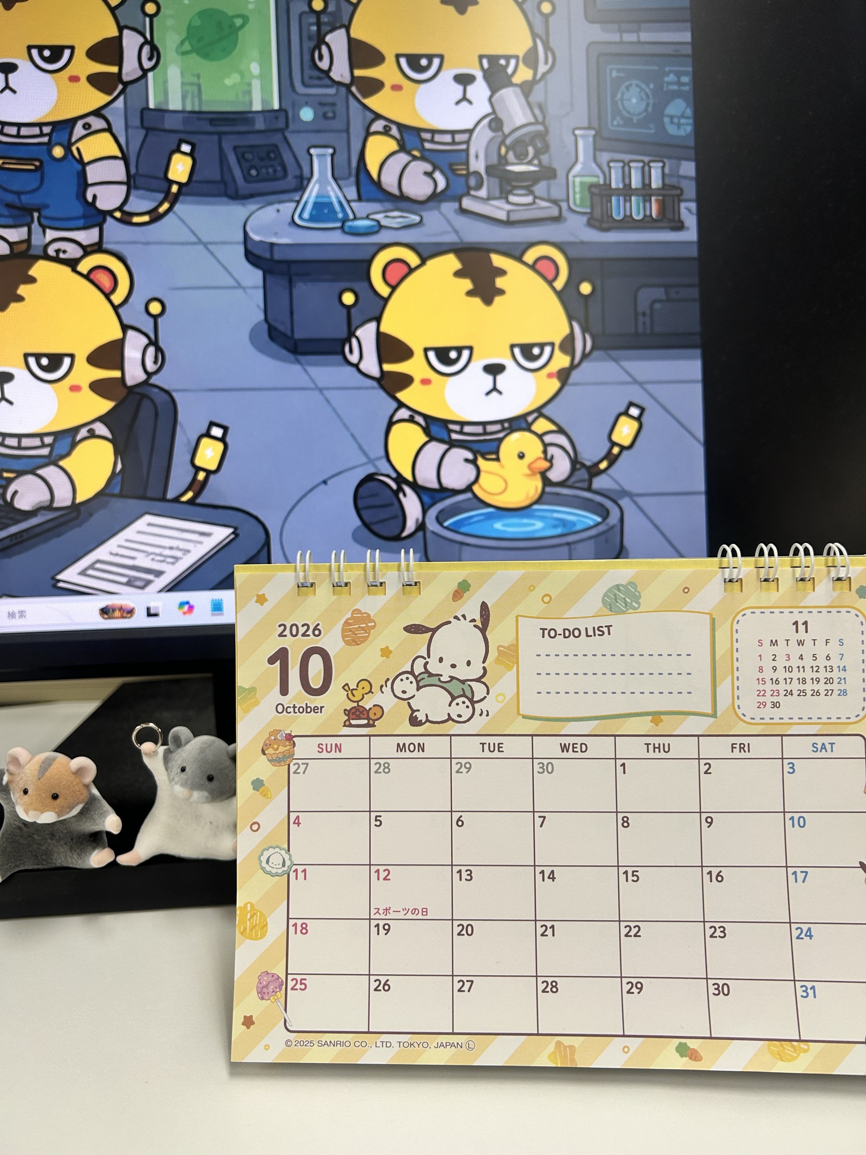 デスクのカレンダー